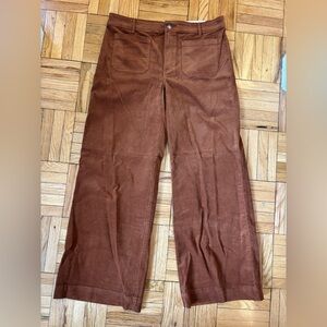 LOFT Rust Corduroy Wide-Leg Pants
